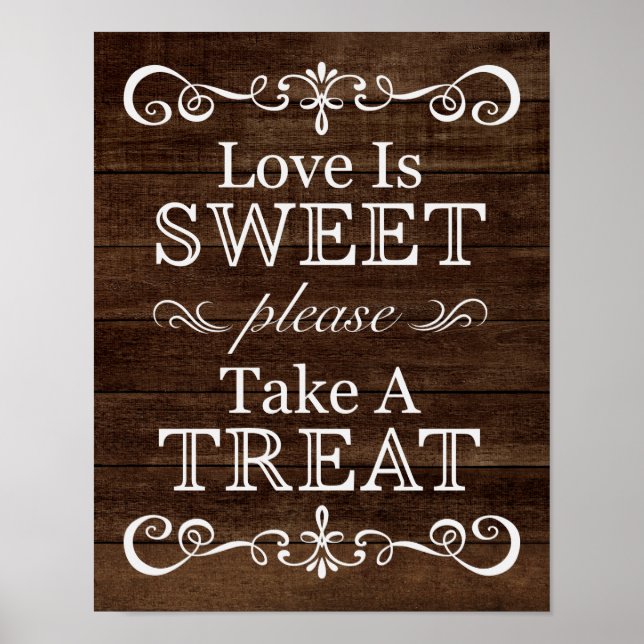 Wedding Sign – Take A Treat Rustic Wedding Sign (Front)