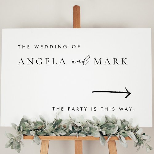 Wedding Sign  The Party is This Way Direction