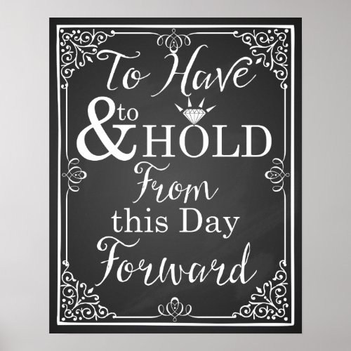 wedding sign To have and to hold from this day