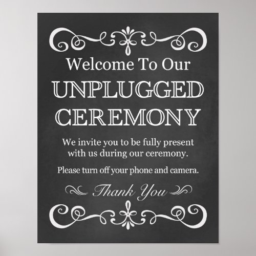 Wedding Sign  Unplugged Ceremony Chalkboard Sign