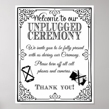 Wedding Sign Unplugged Wedding by TheArtyApples at Zazzle