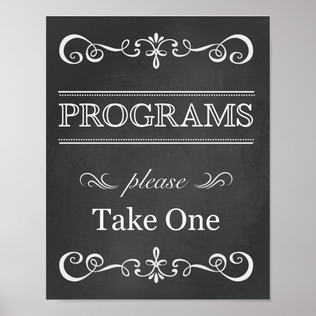 Wedding Sign – Wedding Program Chalkboard Sign (Front)