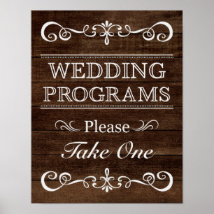Wedding Sign – Wedding Program Rustic Wedding Sign
