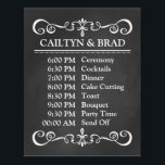 Wedding Sign – Wedding Schedule Chalkboard Sign<br><div class="desc">Wedding schedule in chalkboard background pattern. 
Great for lots of other occasions like engagement parties,  bridal showers,  baby showers. You can change the size and it will also looks great with frame.</div>