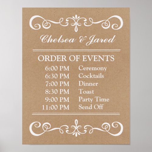 Wedding Sign  Wedding Schedule Rustic Sign