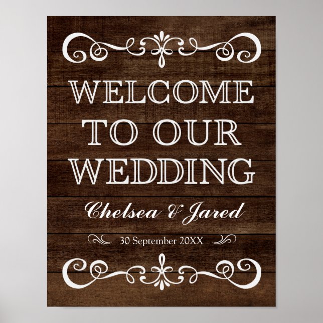 Wedding Sign – Wedding Welcome Rustic Wedding Sign (Front)
