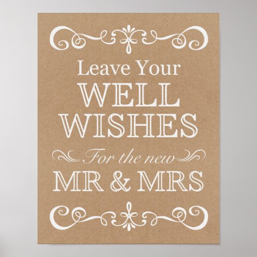 Wedding Sign  Well Wishes Rustic Wedding Sign