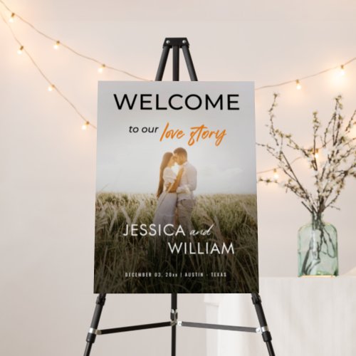 Wedding Sign with Couple Photo _ Personalized Love