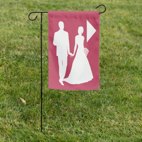 Wedding signage  bride groom salmon pink white garden flag