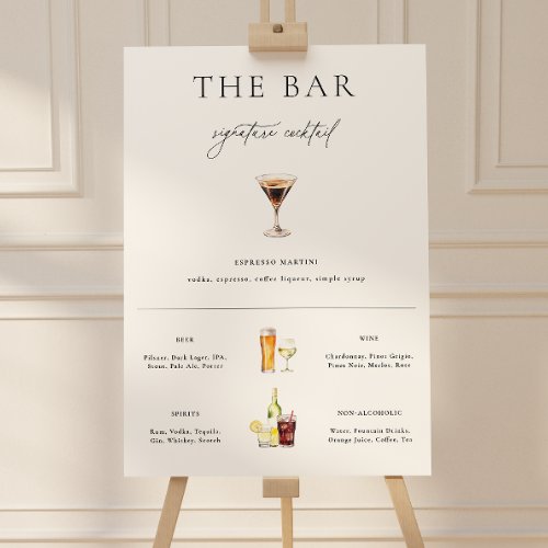 Wedding Signature Cocktail Bar List Sign