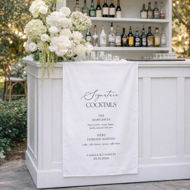 Wedding Signature Cocktails Fabric Sign (Creator Uploaded)