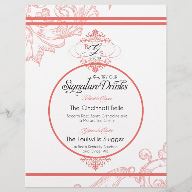 Wedding Signature Drink  |  Coral (Front)