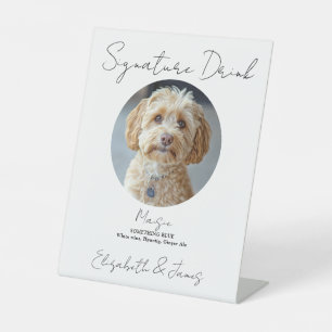 Wedding Signature Drink Pet Dog Photo Pedestal Sign