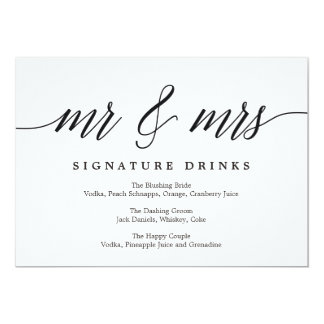 Wedding Signature Drinks Sign - Modern Script Card