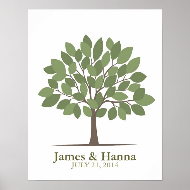 Wedding Signature Tree Poster – Natural Green–SM (Front)