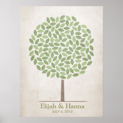 Wedding Signature Tree  Rustic Poster