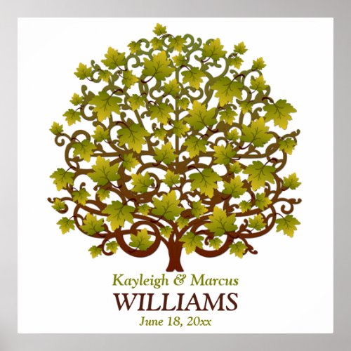 Wedding Signing Tree Personalized Poster