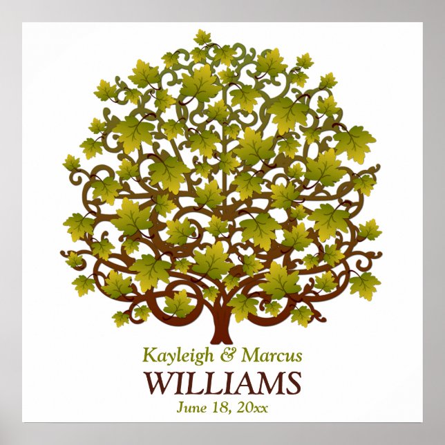Wedding Signing Tree Personalized Poster (Front)