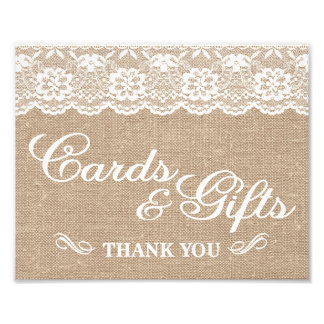 Wedding Signs - Burlap & Lace - Cards & Gifts -