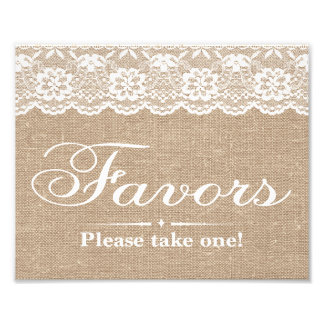 Wedding Signs - Burlap & Lace - Favors -