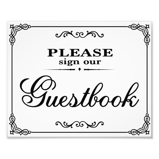 Wedding signs - Please sign our gusestbook - (Front)