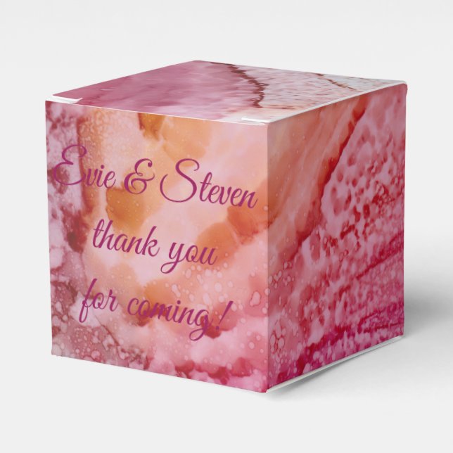 Wedding Silk Flowers Classic Favor Boxes (Front Side)