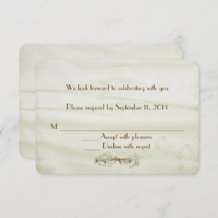 Wedding Silk with Daisies RSVP Invitation
