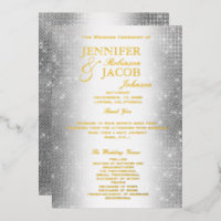 Wedding SILVER Foil Modern Wedding Program