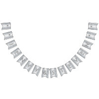 ☆WEDDING☆ Silver Glitter Look Bunting Flags