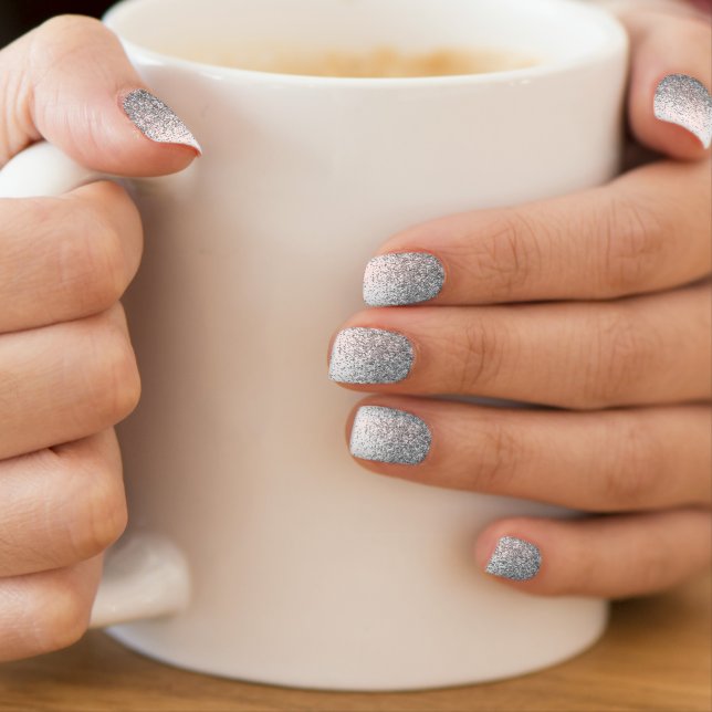 Wedding Silver Glitter Ombre Sparkle Minx Nail Art (Insitu - Mug)