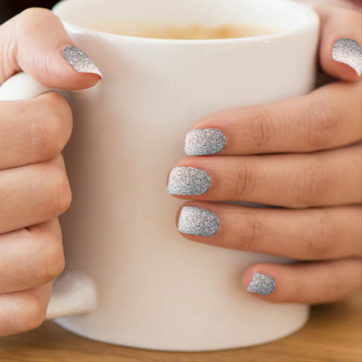 Wedding Silver Glitter Ombre Sparkle Minx Nail Art | Zazzle Wedding Silver Glitter Ombre Sparkle Minx Nail Art | Zazzle