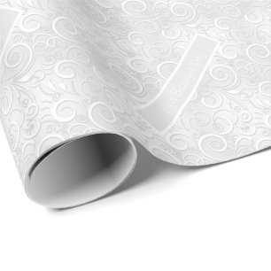 Wedding Silver It's a Beautiful Day Luxury Fancy Wrapping Paper