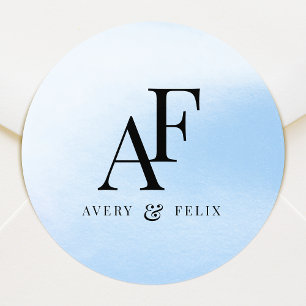 Wedding Silver Sticker Roll Monogram Label Seal