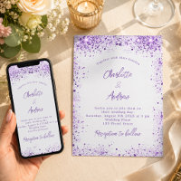 Wedding silver violet purple sparkles