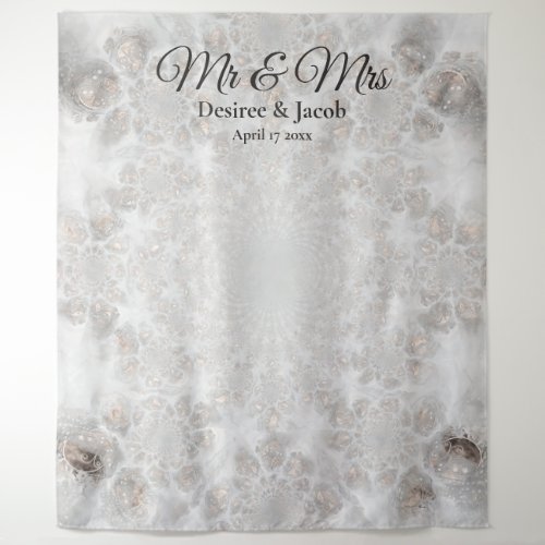 Wedding Silver White Elegant Photo Booth Backdrop