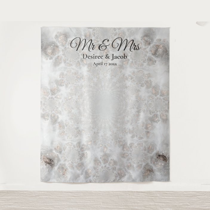 Wedding Silver White Elegant Photo Booth Backdrop Zazzle Com