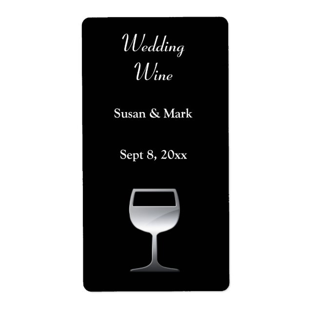 Wedding Silver Wine Label (Front)