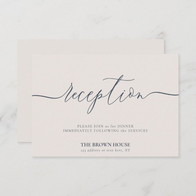Wedding Simple After Dinner Reception Invitation (Front/Back)