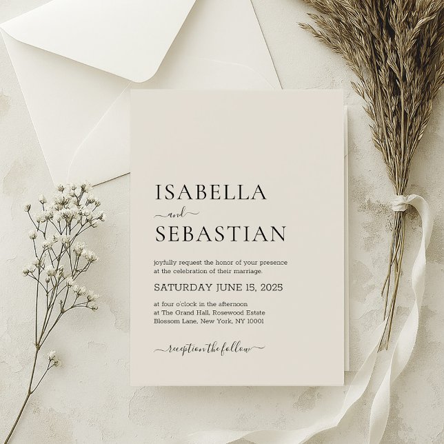 Wedding Simple Cream Invitation (Creator Uploaded)