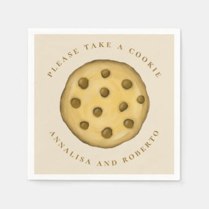 Wedding Simple Cute Dessert Chocolate Chip Cookie Napkins