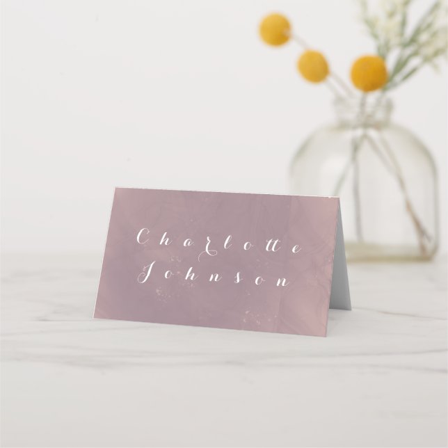 Wedding Simple Dusty Rose Name Meal Choice Place Card (Front)