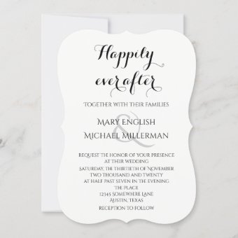 Wedding Simple Elegant Happily Every After Invitation | Zazzle