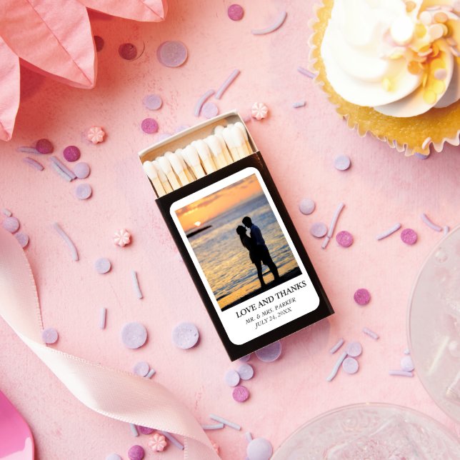 Wedding Simple Elegant Text and Image Matchboxes (Insitu)