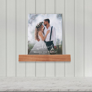 Wedding Simple Elegant Typography Photo Picture Ledge