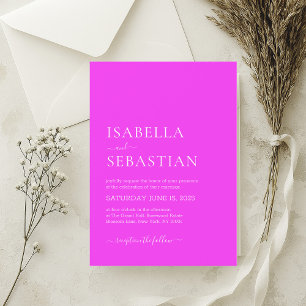 Wedding Simple Fuchsia Invitation