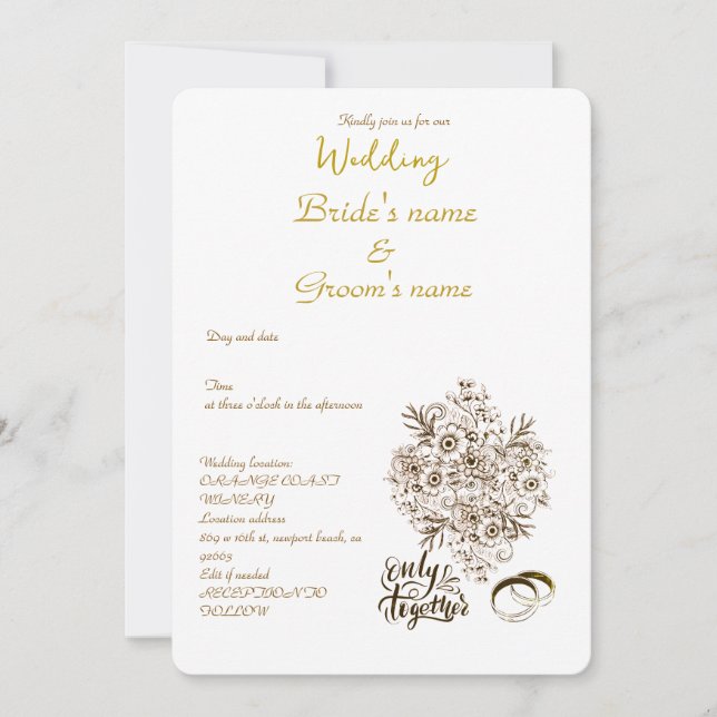 wedding simple invitation (Front)