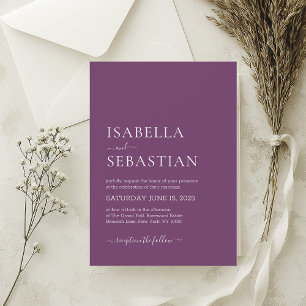 Wedding Simple Lavender Purple Invitation