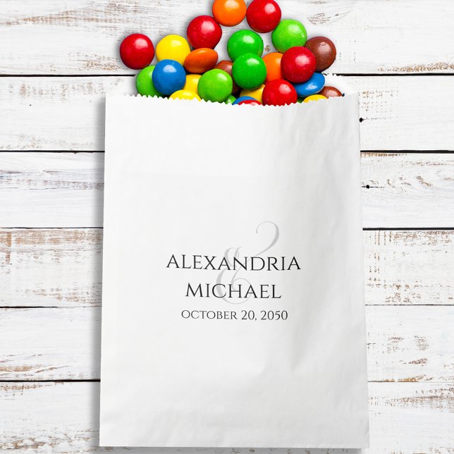 Wedding Simple Minimalist Favor Candy Template Favor Bag (Simple minimalist candy favor bag. with calligraphy script ampersand.)