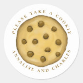 Wedding Simple Minimalist Please Take  a Cookie  Classic Round Sticker (Front)