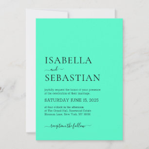 Wedding Simple Mint Breeze Invitation